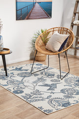 Oceana Hummingbird White Outdoor Rug