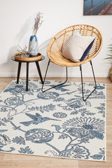 Oceana Hummingbird White Outdoor Rug