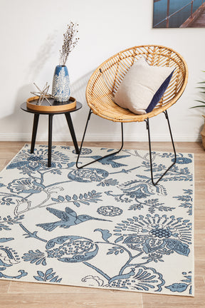 Oceana Hummingbird White Outdoor Rug - Lost Design Society