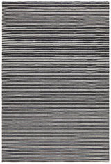 Oskar Felted Wool Striped Rug Black White