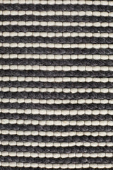 Oskar Felted Wool Striped Rug Black White