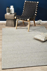 Oskar Felted Wool Striped Rug Grey