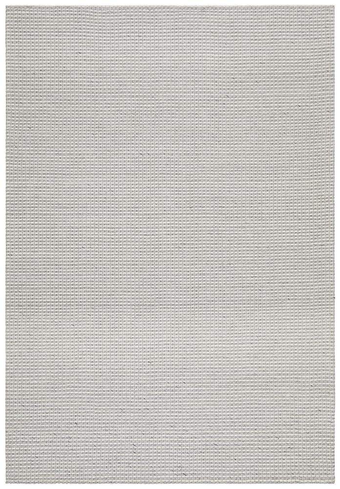 Oskar Felted Wool Striped Rug Grey White