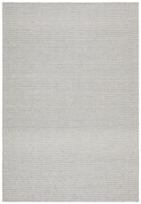 Oskar Felted Wool Striped Rug Grey White