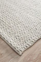 Helena Woven Wool Rug Grey White