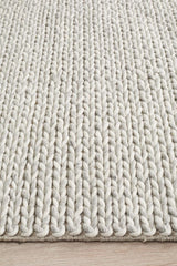 Helena Woven Wool Rug Grey White