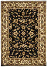 Classic Rug Black with Ivory Border