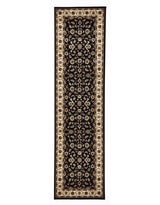 Classic Rug Black with Ivory Border