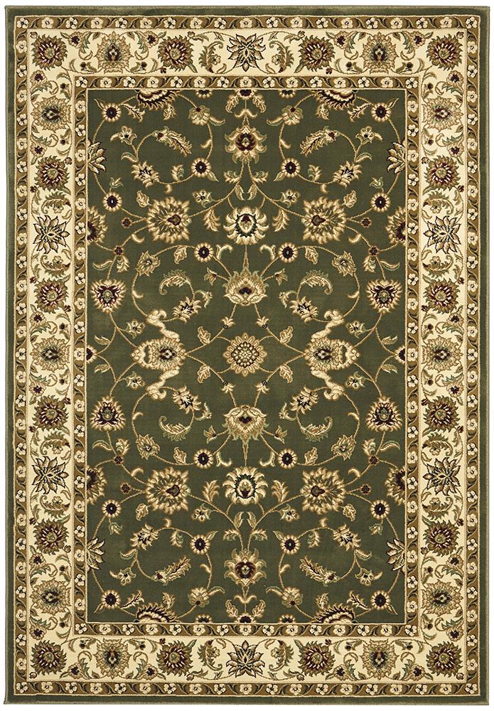 Classic Rug Green with Ivory Border