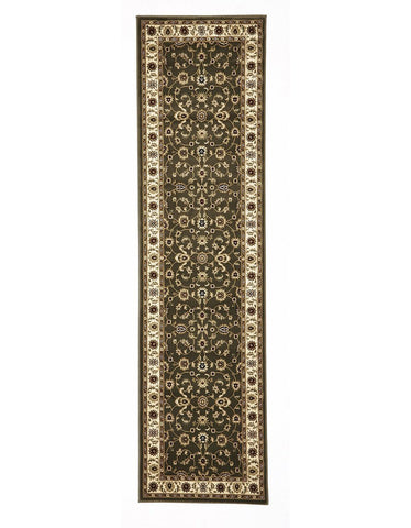 Classic Rug Green with Ivory Border