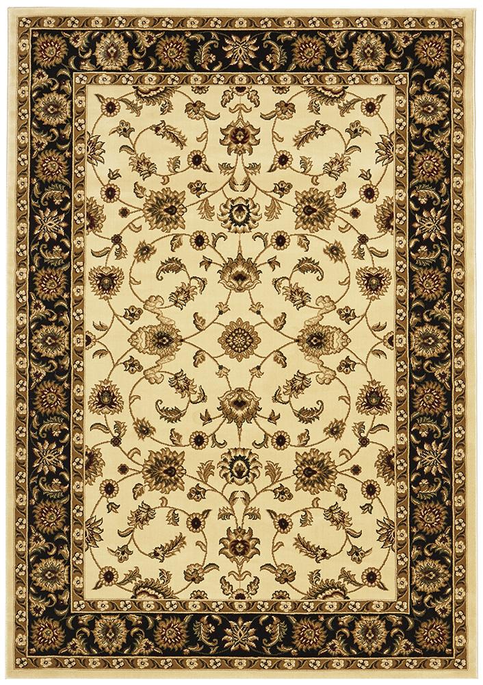 Classic Rug Ivory with Black Border