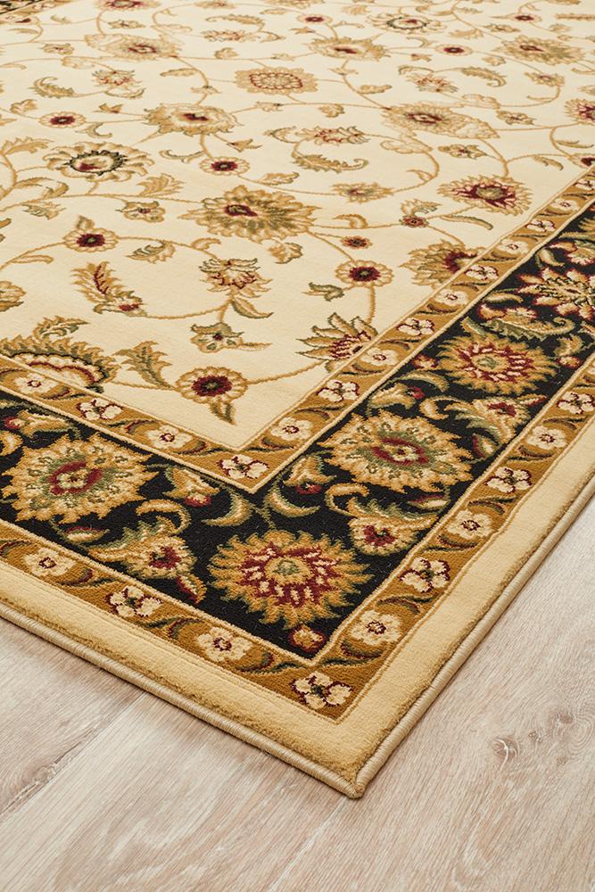 Classic Rug Ivory with Black Border