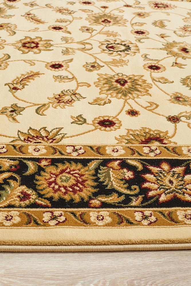 Classic Rug Ivory with Black Border