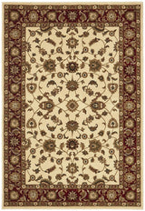 Classic Rug Ivory with Red Border