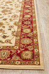 Classic Rug Ivory with Red Border