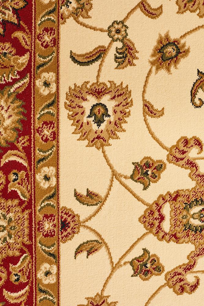 Classic Rug Ivory with Red Border