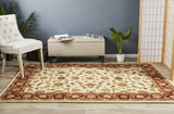 Classic Rug Ivory with Red Border