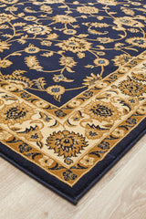 Classic Rug Navy with Ivory Border