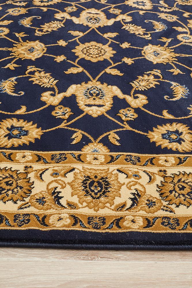 Classic Rug Navy with Ivory Border