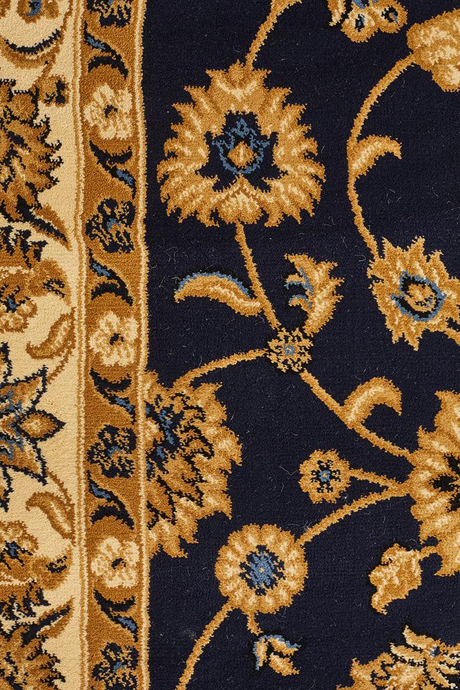 Classic Rug Navy with Ivory Border