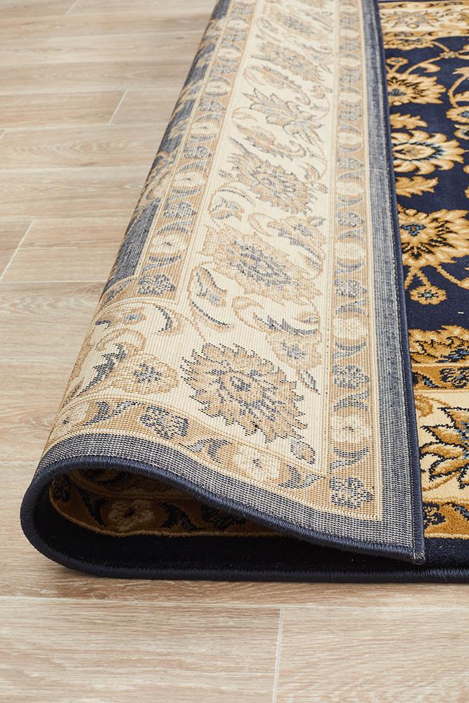 Classic Rug Navy with Ivory Border