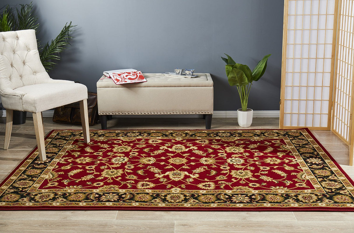 Classic Rug Red with Black Border