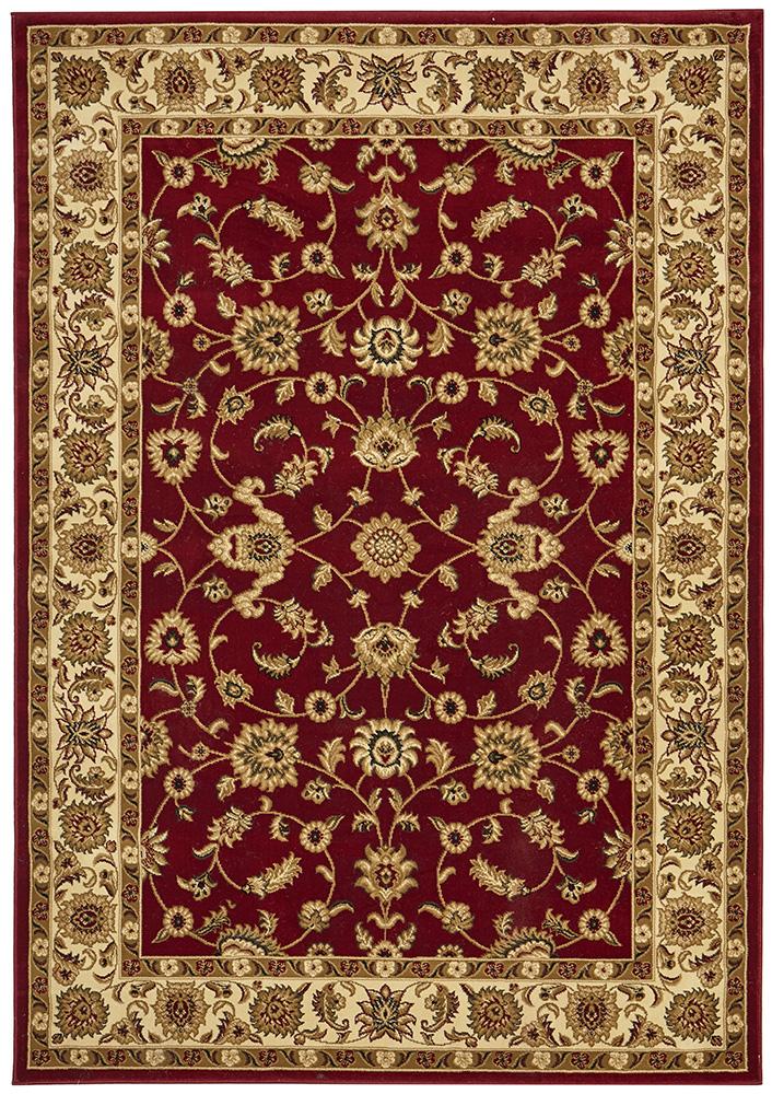 Classic Rug Red with Ivory Border