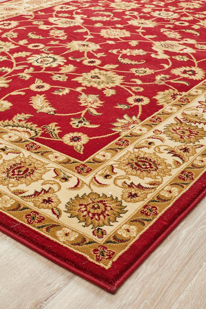 Classic Rug Red with Ivory Border