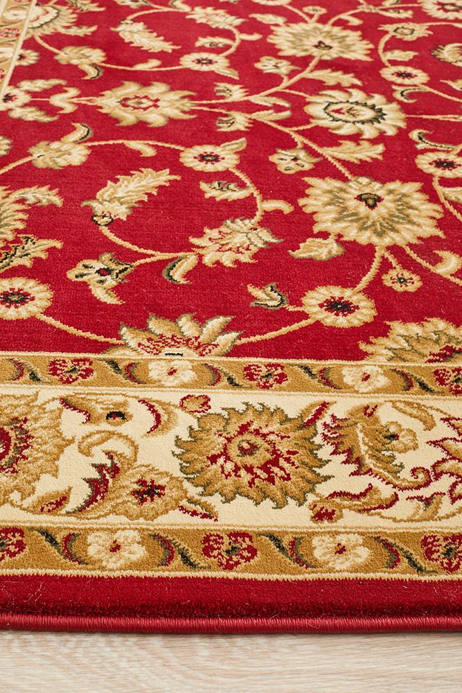 Classic Rug Red with Ivory Border