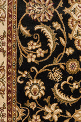 Medallion Rug Black with Ivory Border