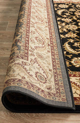 Medallion Rug Black with Ivory Border