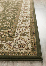 Medallion Rug Green with Ivory Border