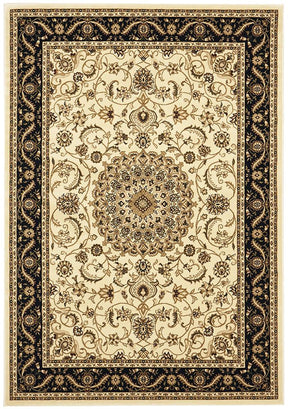 Medallion Rug Ivory with Black Border - Lost Design Society