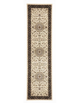 Medallion Rug Ivory with Black Border