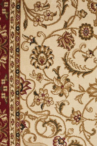 Medallion Rug Ivory with Red Border