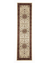 Medallion Rug Ivory with Red Border