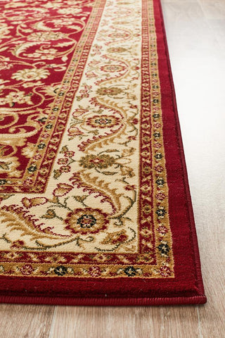 Medallion Rug Red with Ivory Border