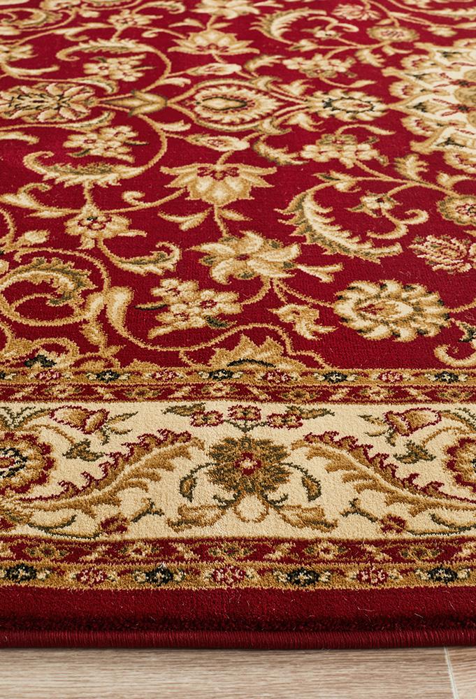 Medallion Rug Red with Ivory Border