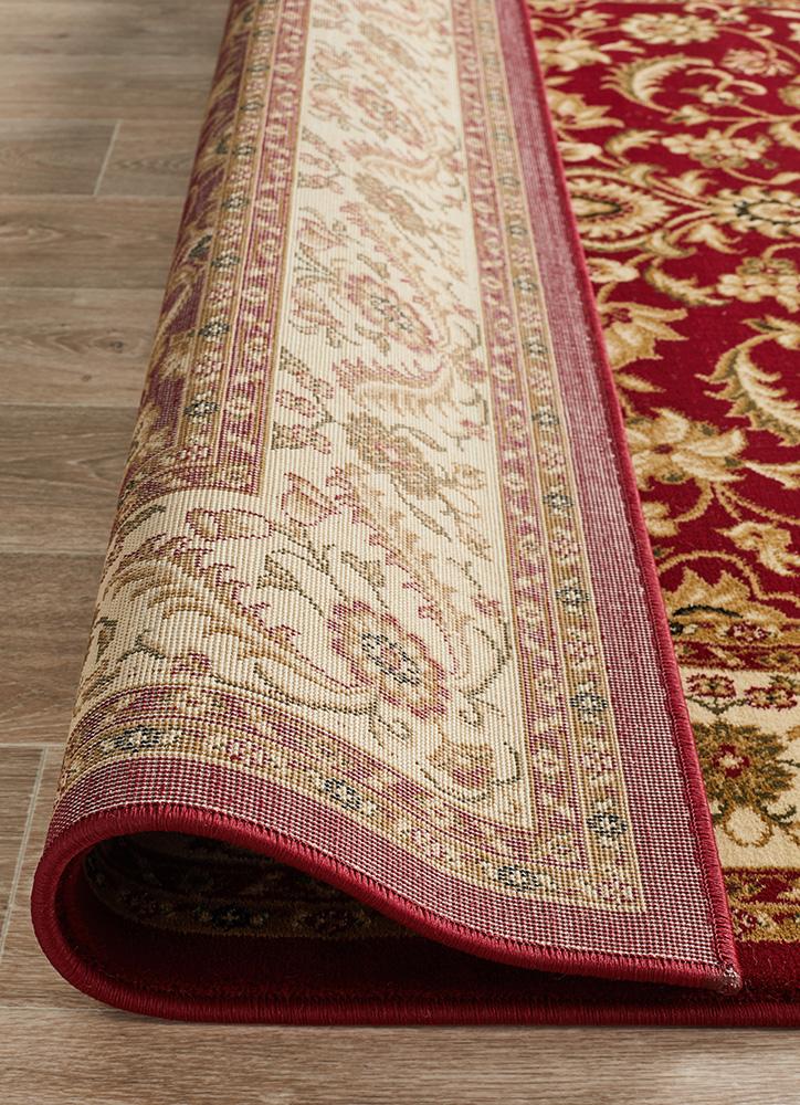 Medallion Rug Red with Ivory Border