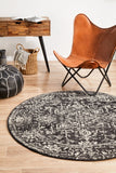 Scape Charcoal Transitional Round Rug