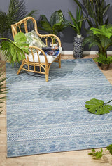 Promenade Outdoor Urban Blue Rug