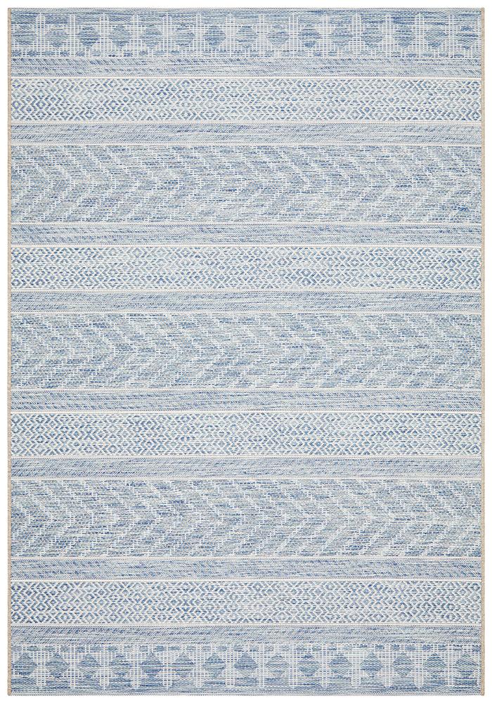 Promenade Outdoor Urban Blue Rug