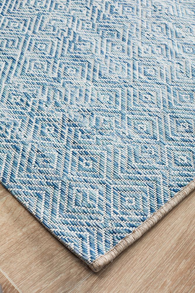 Promenade Outdoor Clara Diamond Blue Rug