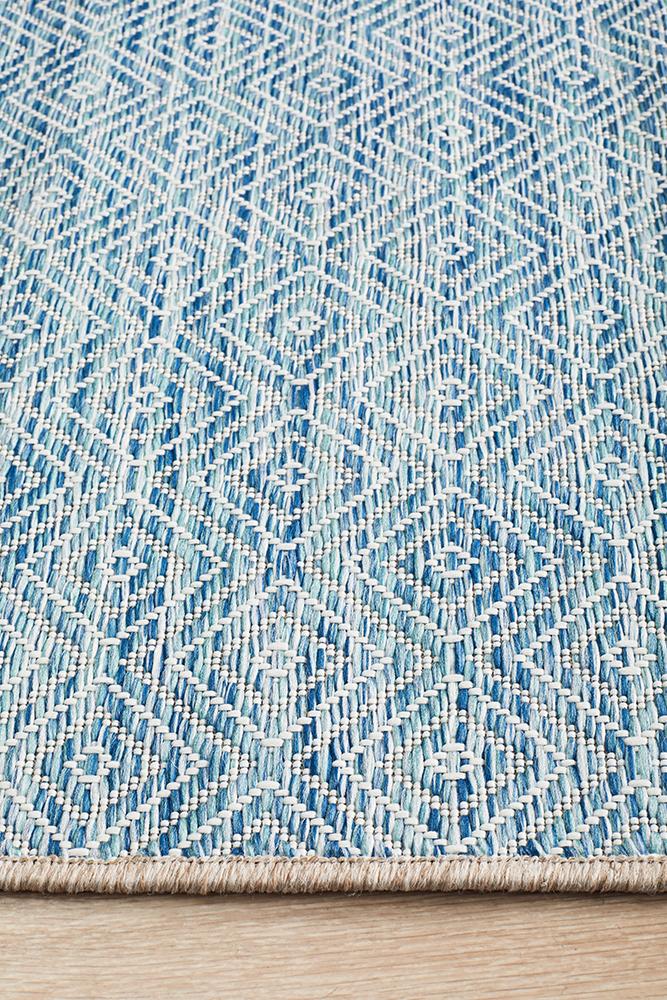 Promenade Outdoor Clara Diamond Blue Rug