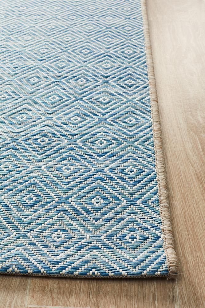 Diamond Rug Blue Promenade Outdoor Clara Diamond Blue Rug – Lost Design Society Rugs
