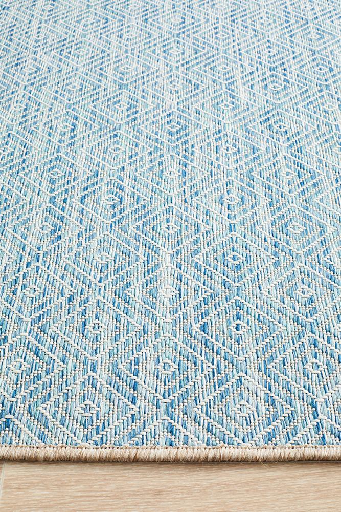 Promenade Outdoor Clara Diamond Blue Rug