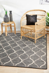 Promenade Outdoor Denise Trellis Black Rug