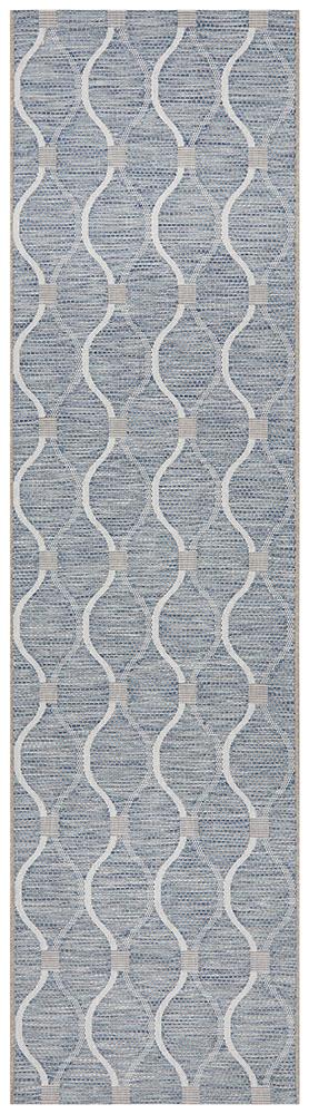 Promenade Outdoor Denise Trellis Blue Rug