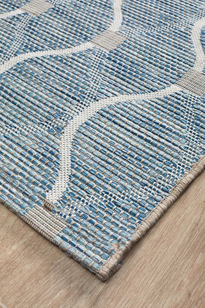 Promenade Outdoor Denise Trellis Blue Rug