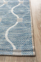 Promenade Outdoor Denise Trellis Blue Rug